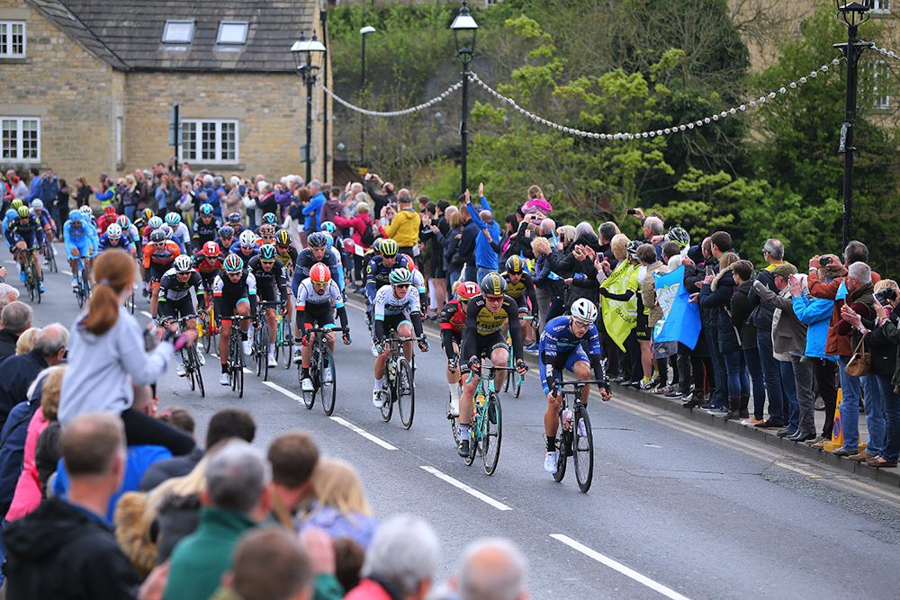 The peloton in action at the Tour de Yorkshire