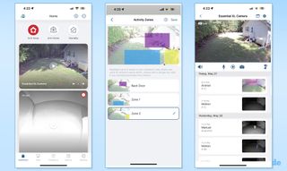 Arlo Secure app shows cameras, activity zones and video history