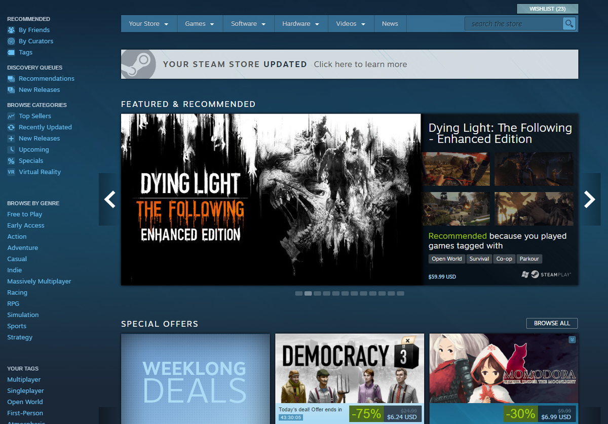 Steam's storefront has had a big revamp, with better discoverability ...