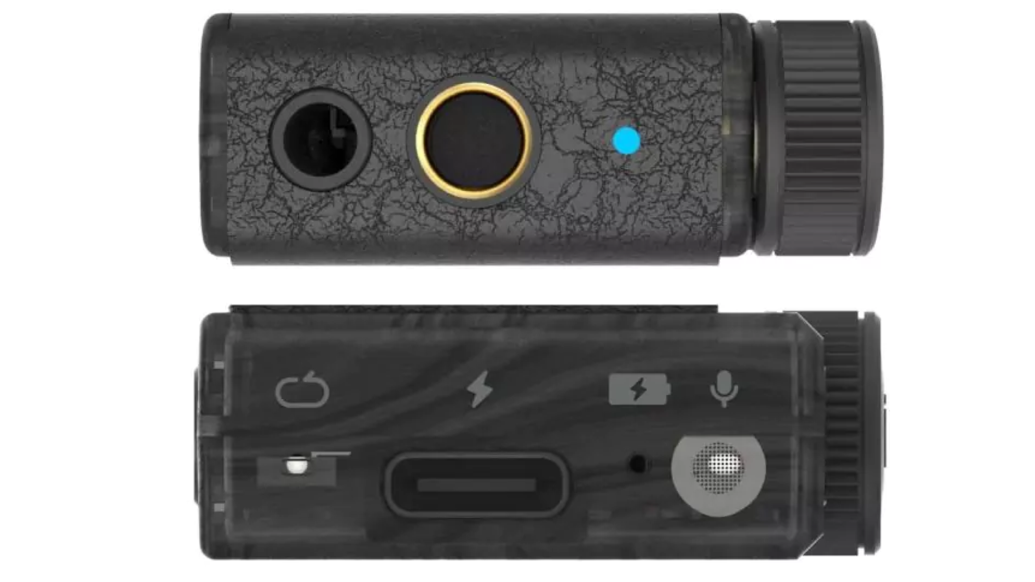 The top and bottom of the iFi GO Blu Air on a white background