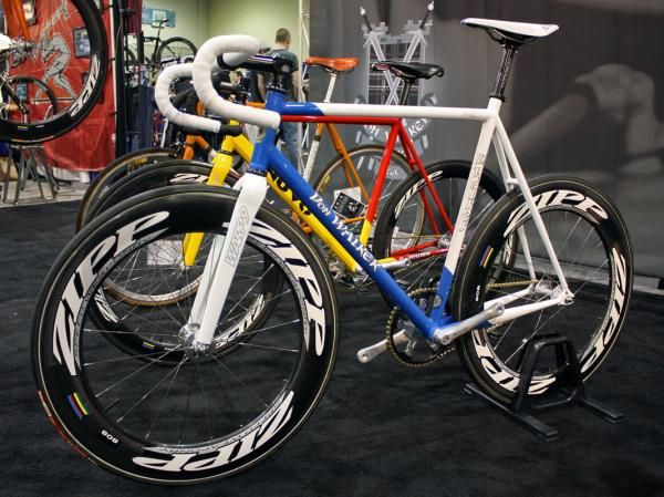 NAHBS organizer Don Walker built this track bike for his newest employee, former Olympian Erin Hartwell.