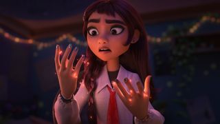 Billie looking at her magical hands in Hexed