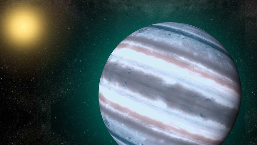 An illustration of an exo-Neptune orbiting its home star