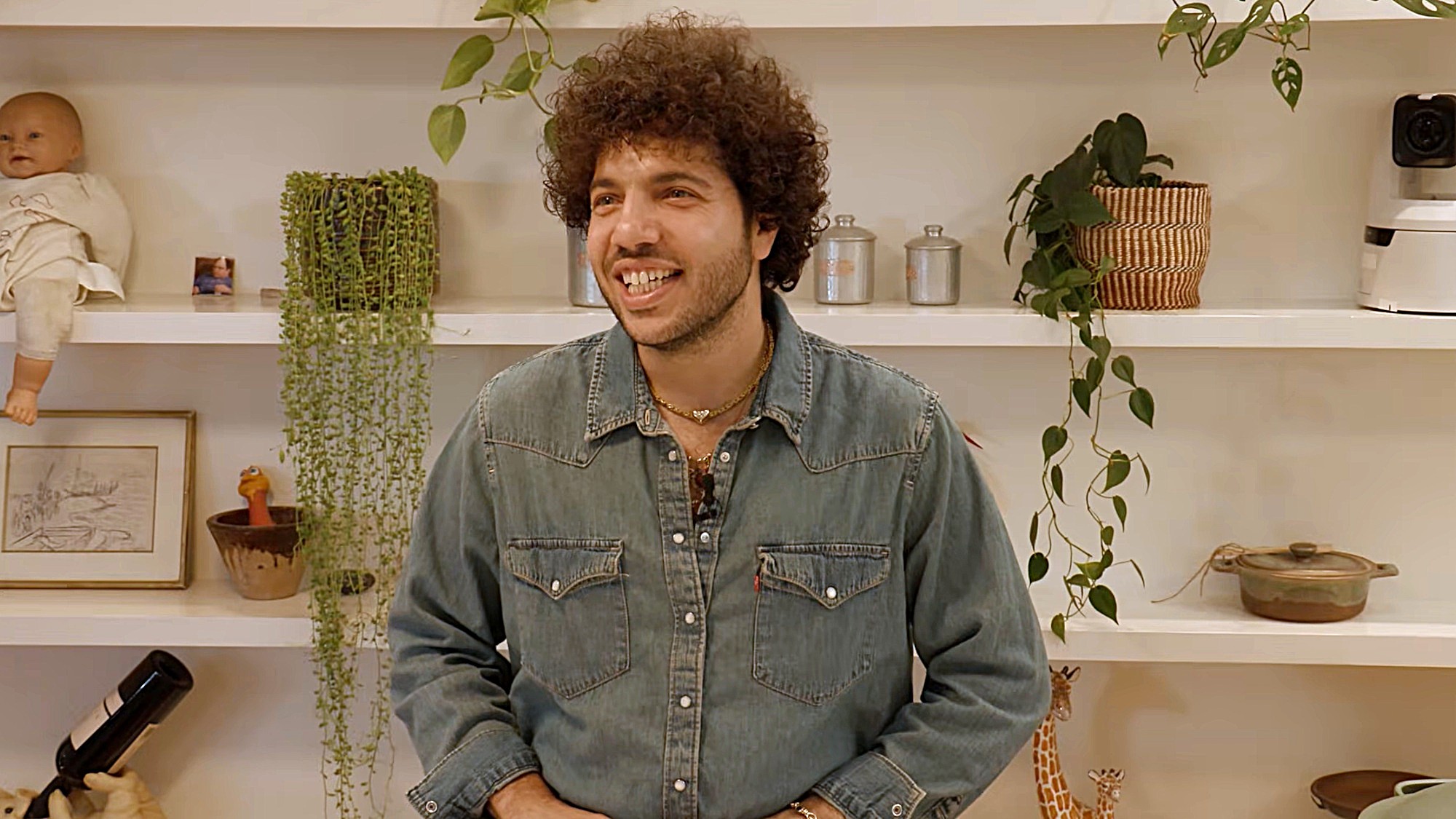 Benny Blanco smiles on the Friends Keep Secrets podcast.