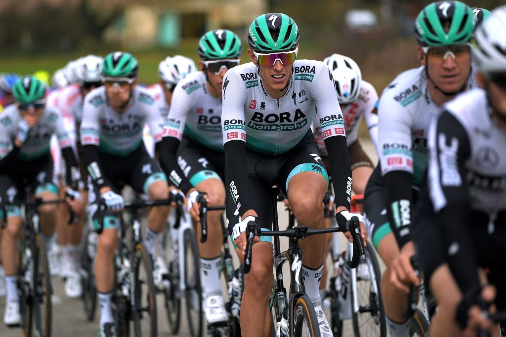 SAINT SIFFRET FRANCE FEBRUARY 06 Nils Politt of German and Team Bora Hansgrohe during the 51st toile de Bessges Tour du Gard 2021 Stage 4 a 1516km stage from Rousson to Saint Siffret 165m EDB2020 on February 06 2021 in Saint Siffret France Photo by Luc ClaessenGetty Images