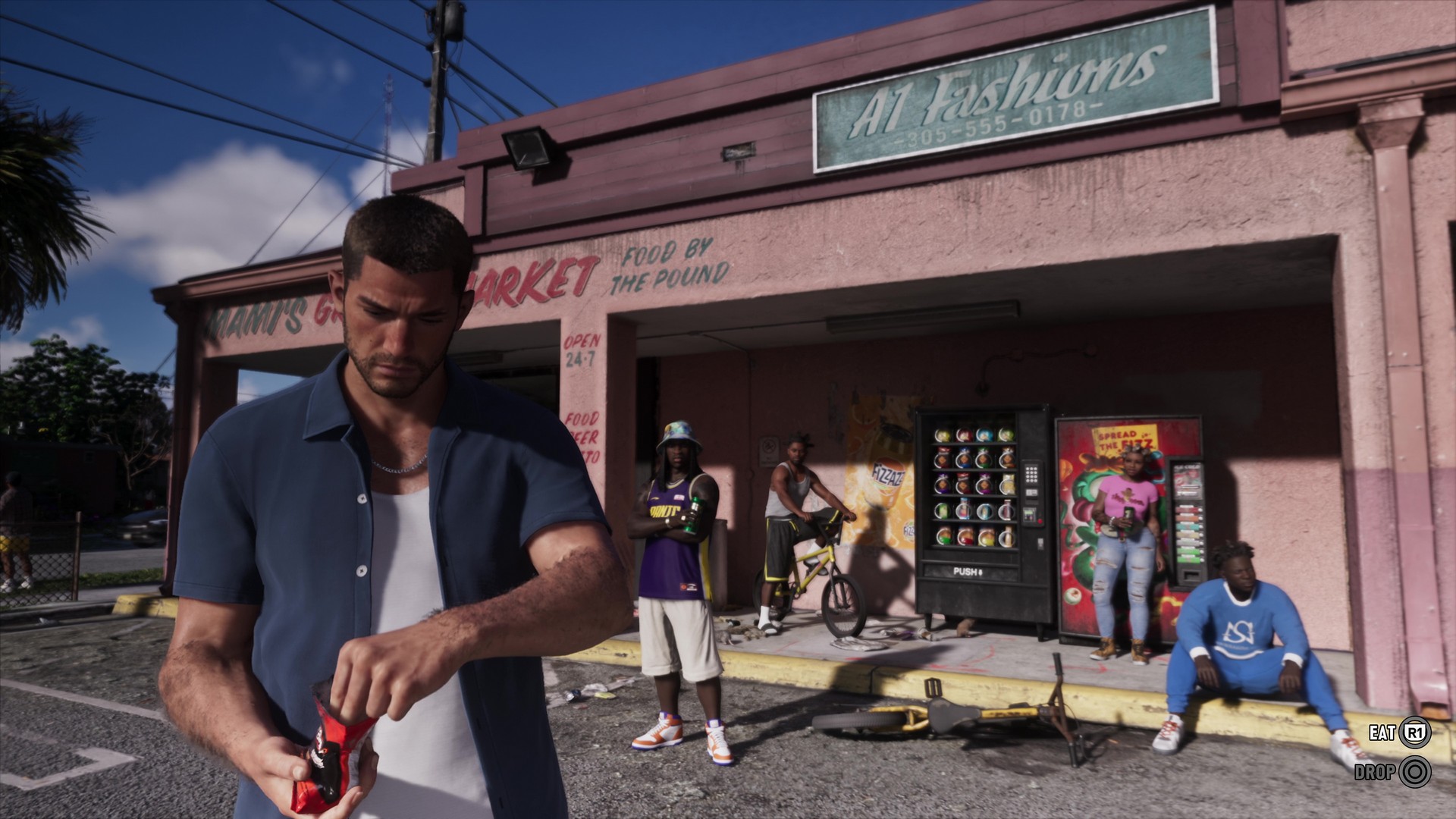 Jason munches potato chips, from the GTA 6 extended look