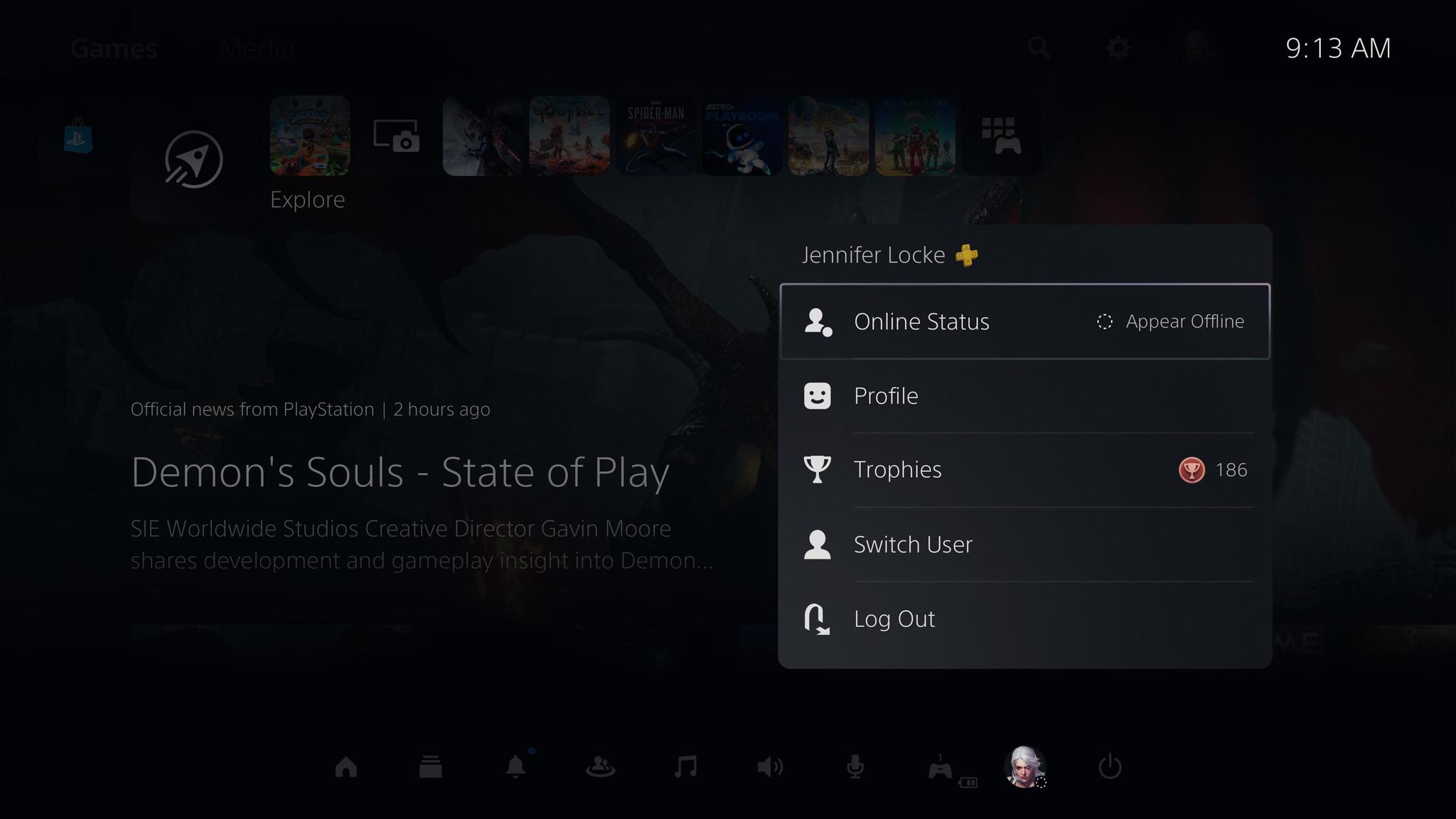 Ps5 Control Center Switch User