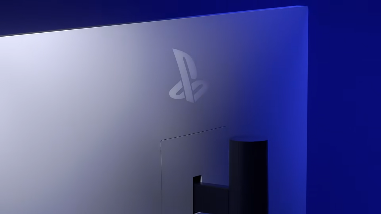 Close up of 27-inch PlayStation Monitor back shell badge.