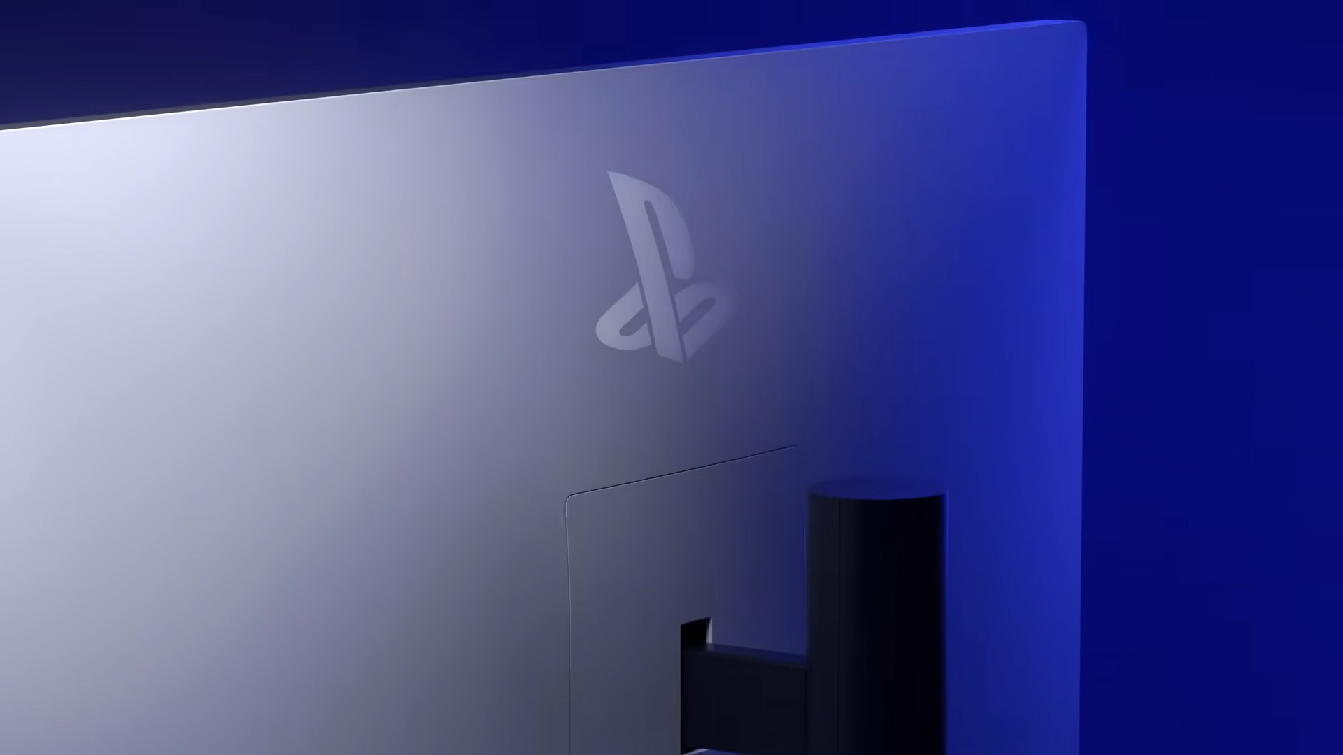 Close up of 27-inch PlayStation Monitor back shell badge.