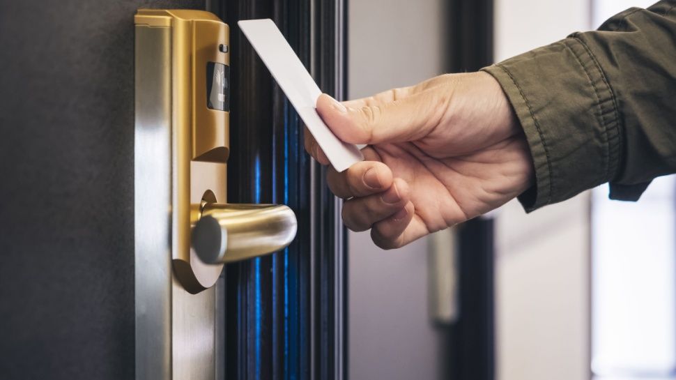 hotel keycard opening door