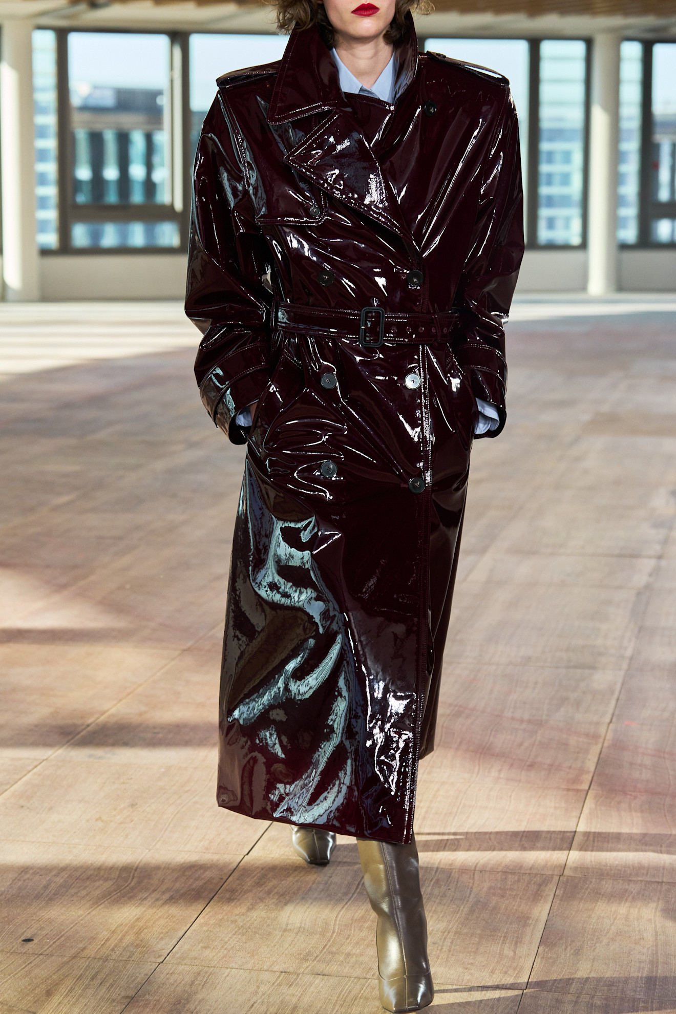 A model wore a similar coat on the Stella McCartney Fall 2025 runway