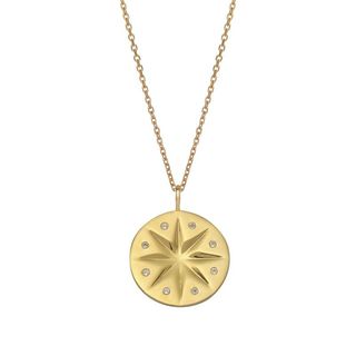 18k Gold Vermeil white topaz disck necklace, £205, stellar-79.com