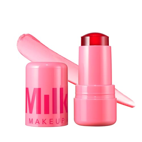 Milk Makeup Cooling Water Jelly Tint – Sheer Lip + Cheek Stain With Vegan Collagen, Seawater + Aloe – Hydrating, Long-Lasting, Buildable Lip Tint + Blush – Chill, 0.17 Oz