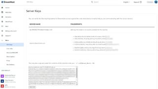 DreamHost's control panel in use