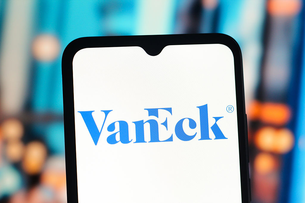 VanEck logo on a mobile phone screen