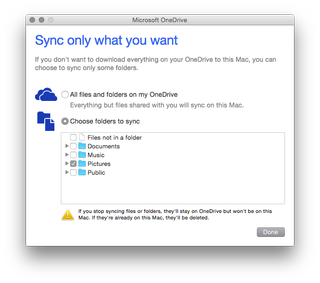 OneDrive desktop app syncing