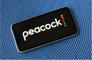 Peacock logo on a mobile phone