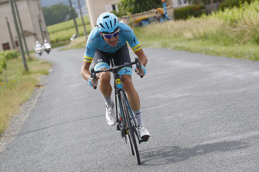Nikita Stalnov (Astana Pro Team) makes a last run for the line, after being in the day's breakaway during stage 2