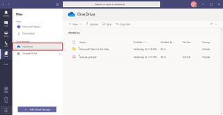 Files tab OneDrive option