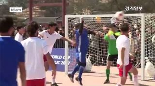 Video Diego Maradona Fails Miserably In Trying To Recreate Hand Of God Goal In South Korea Fourfourtwo