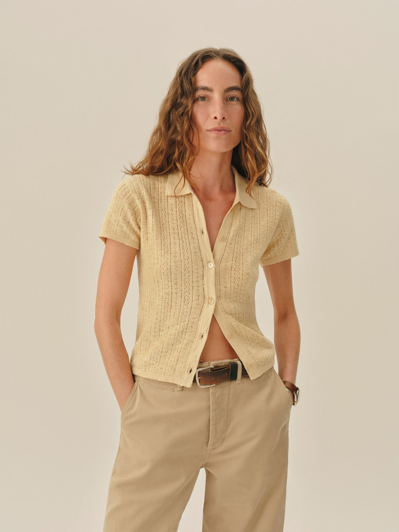 Buck Mason Coastal Linen Pointelle Polo