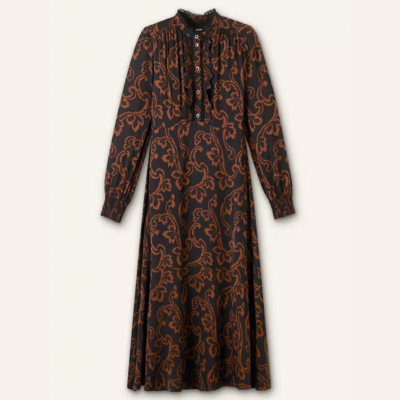 ME+EM black and brown floral maxi dress