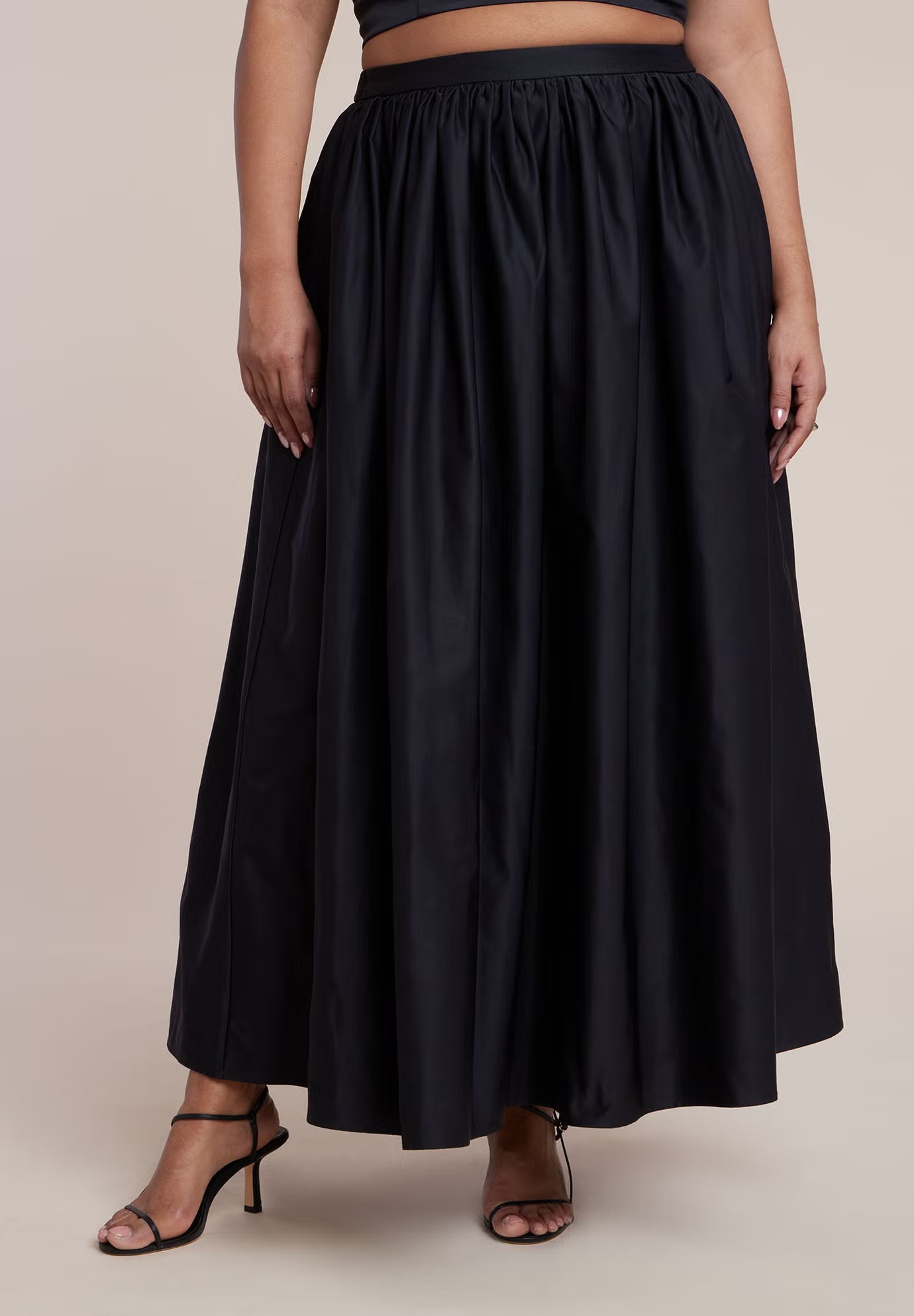 Plus Size Pleated Midi Skirt