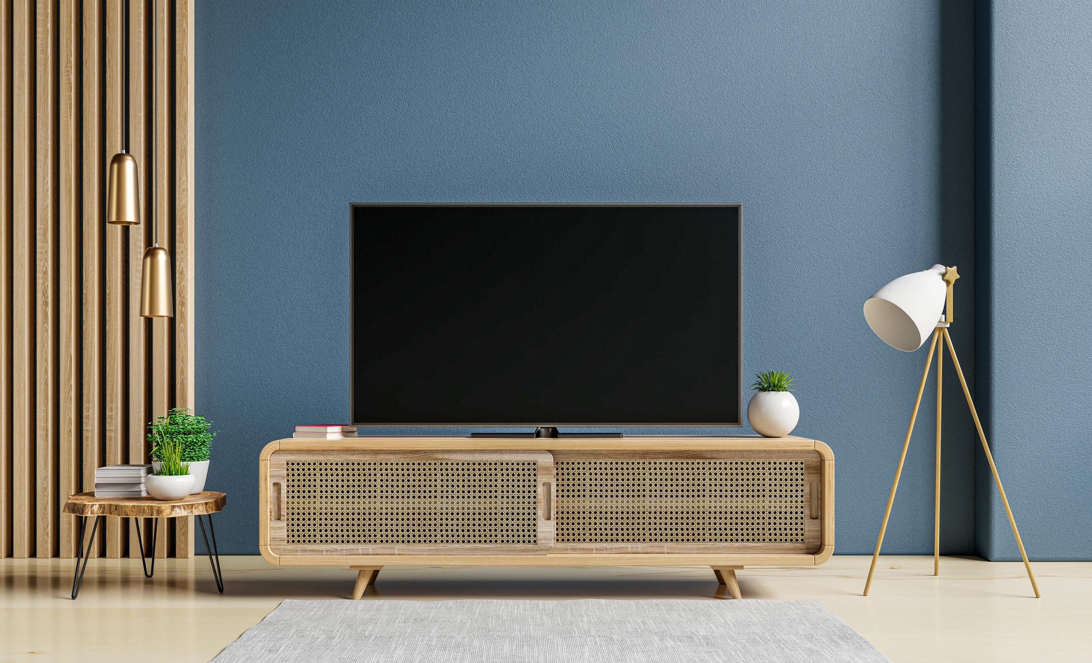  a tv on a tv stand 
