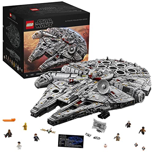 Lego Star Wars Millennium Falcon, Ucs Set for Adults, Model Kit to Build With Han Solo, Princess Leia &amp;amp; Chewbacca Minifigures, Plus Droid Figure, Collectible Gifts for Teenagers, Boys and Girls 75192