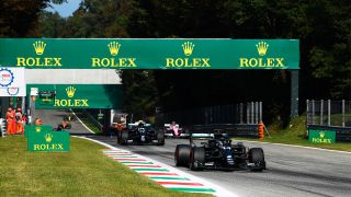 Lewis Hamilton beim Rennen in Monza während des Großen Preises von Italien