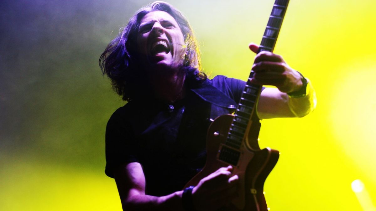 Alex Skolnick of Testament performs on the Gibson Guitar stage during Day 2 of the Download 2008 Festival on June 14, 2008 in Donington Park in Castle Donington, England. 