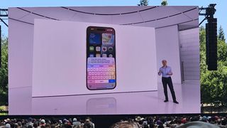 Apple Intelligence feature on stage at WWDC 2024