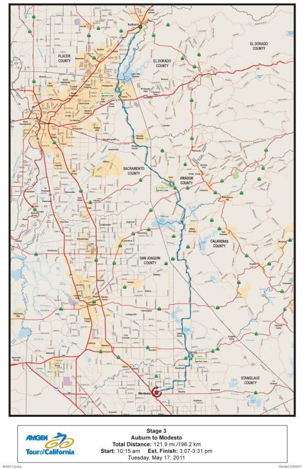 Amgen Tour of California - Stage 3 Map