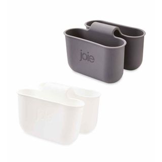 Joie Sink Caddy in grey and white on a white background