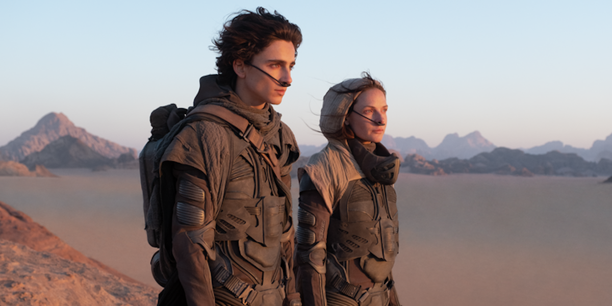 Timothee Chalamet and Rebecca Ferguson in DUNE