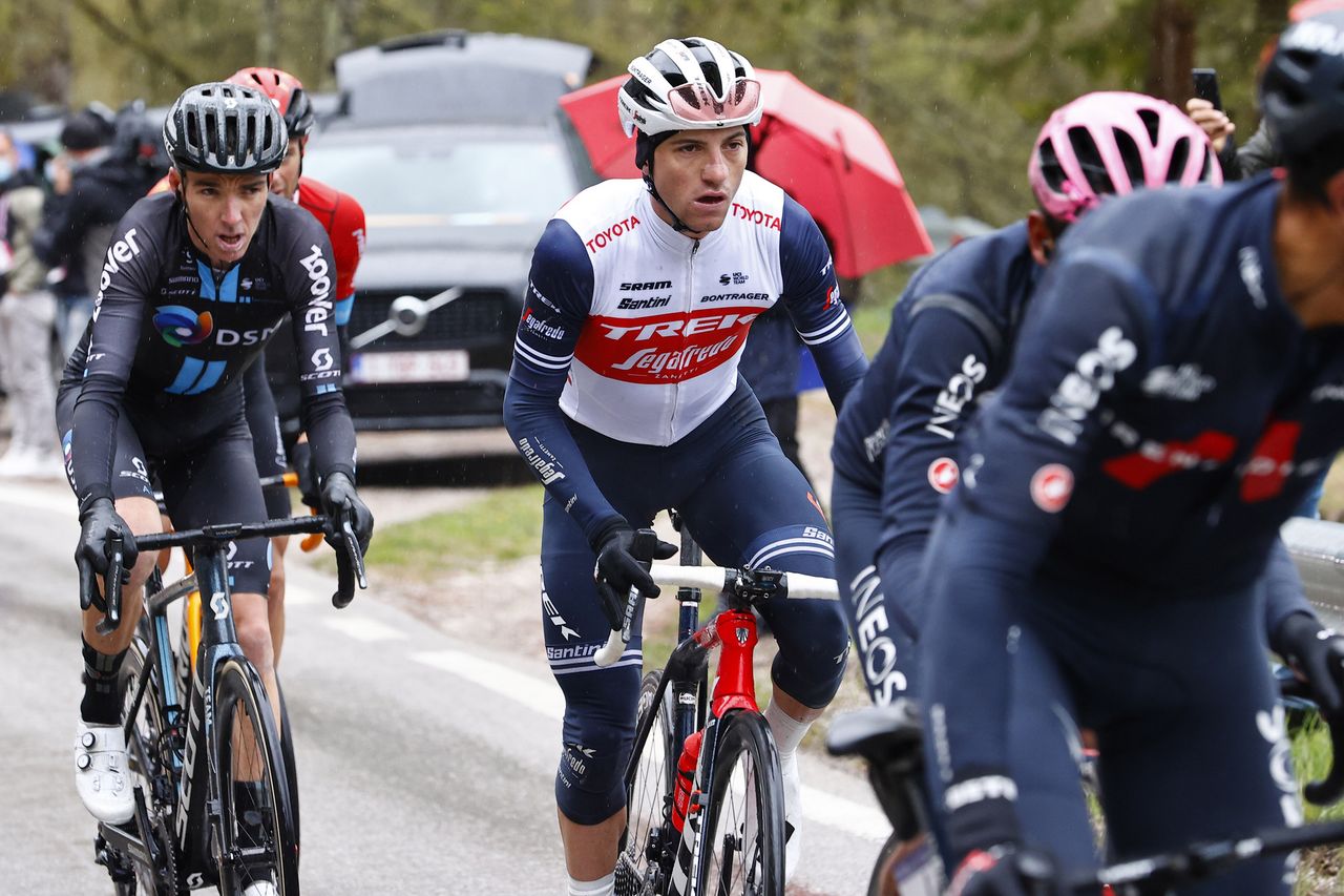 Giro dItalia 2021 104th Edition 16th stage Sacile Cortina dAmpezzo 212 km 24052021 Giulio Ciccone ITA Trek Segafredo Romain Bardet FRA Team DSM photo Luca BettiniBettiniPhoto2021