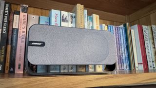 Bose SoundLink Home on a bookshelf