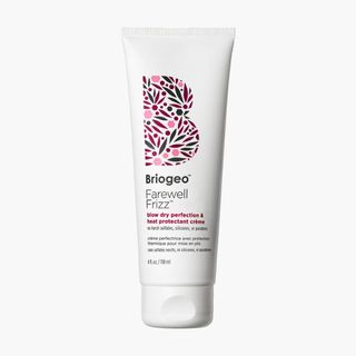 A 4oz tube of the Briogeo Farewell Frizz Blow Dry Perfection and Heat Protectant Créme for Black-owned beauty and skincare brands.