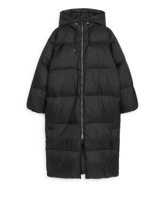 Long Puffer Coat - Black - Arket Gb