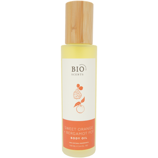 Bottle of Bio Scents Bergamot & Sweet Orange Body Oil