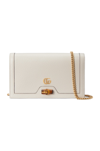 Gucci Diana Mini Bag With Bamboo in white