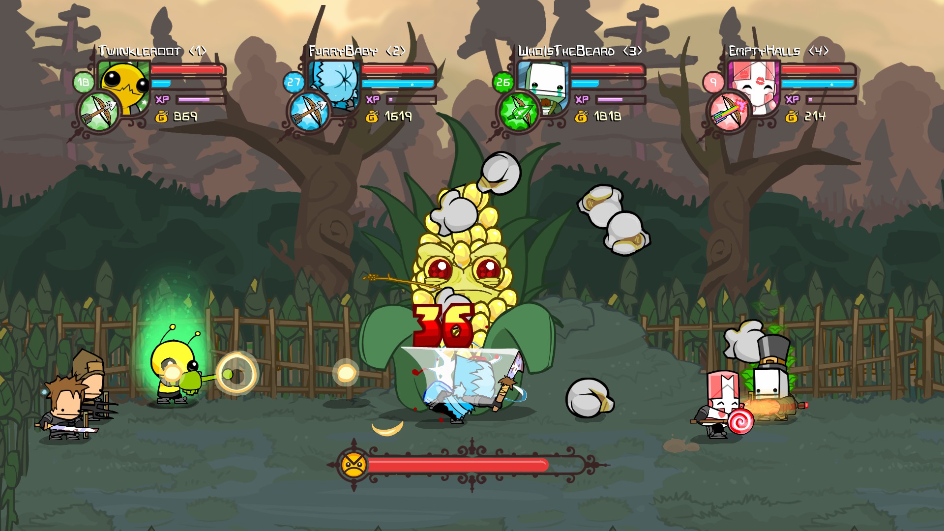 A screengrab from the game Castle Crashers