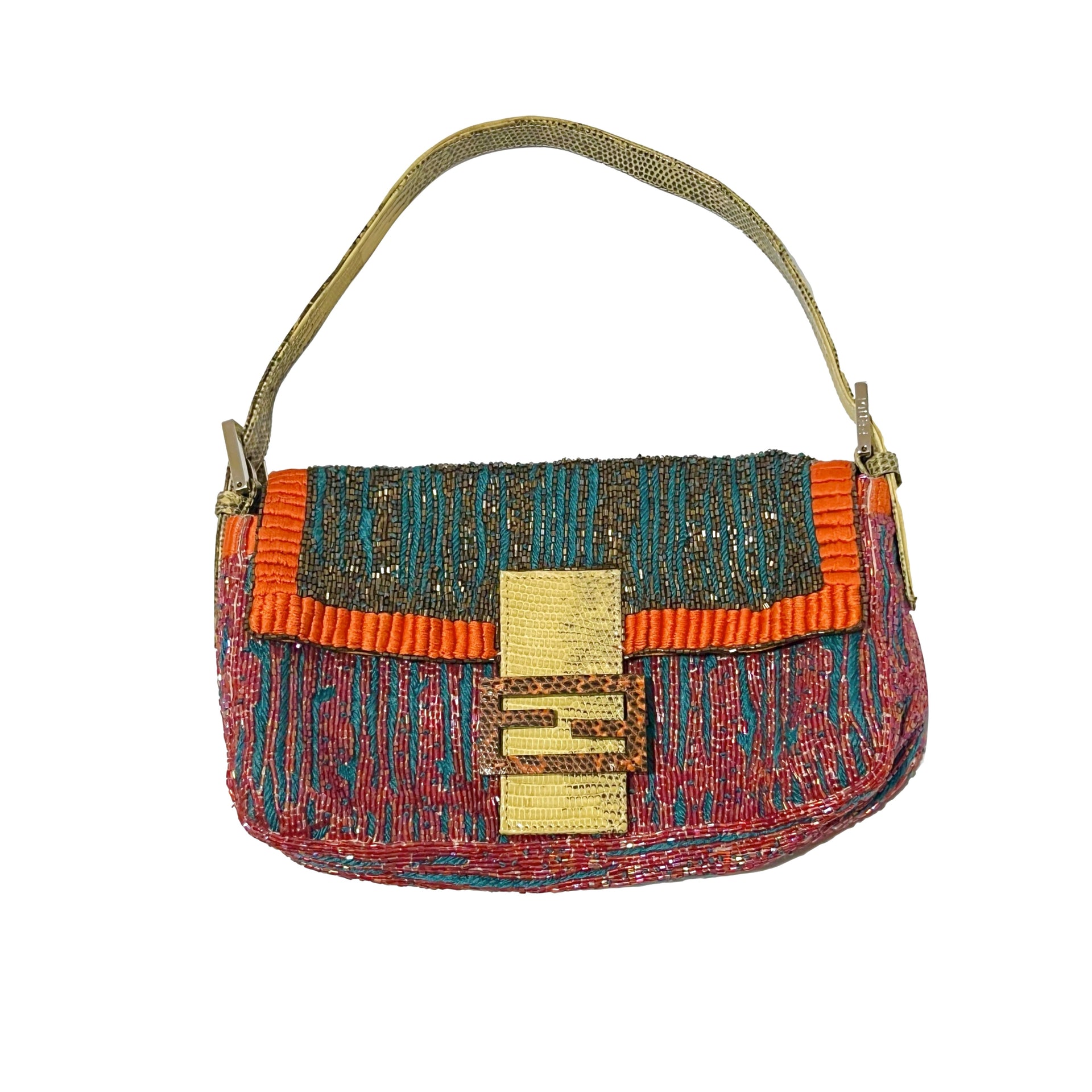 Fendi Multicolor Beaded Baguette Bag