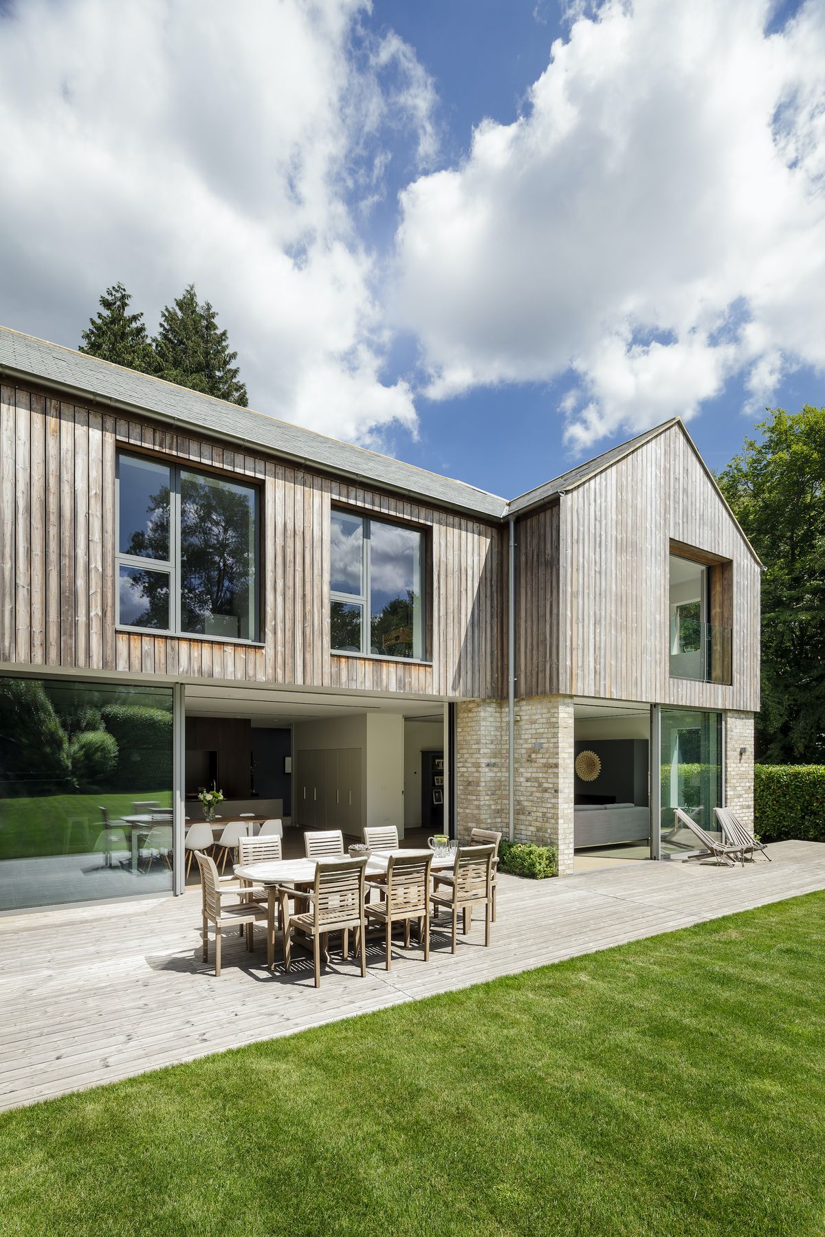 large sliding doors in brick and timberself build