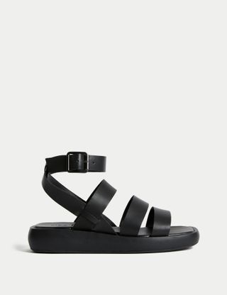 M&S Collection, Leather Ankle Strap Flatform Sandals