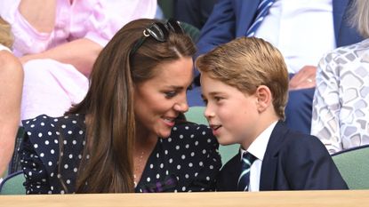 Kate Middleton and Prince George watch the Wimbledon Tennis' men's final