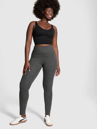 Cotton Mid-Rise Foldover Leggings