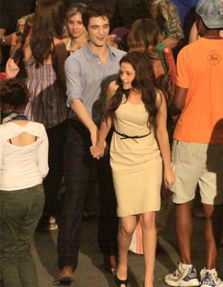 Robert Pattinson and Kristen Stewart - Robert Pattinson - Kristen Stewart - Breaking Dawn - Breaking Dawn Pics - Breaking Dawn Twilight - Breaking Dawn Filming - Twilight - Celebrity News - Marie Claire