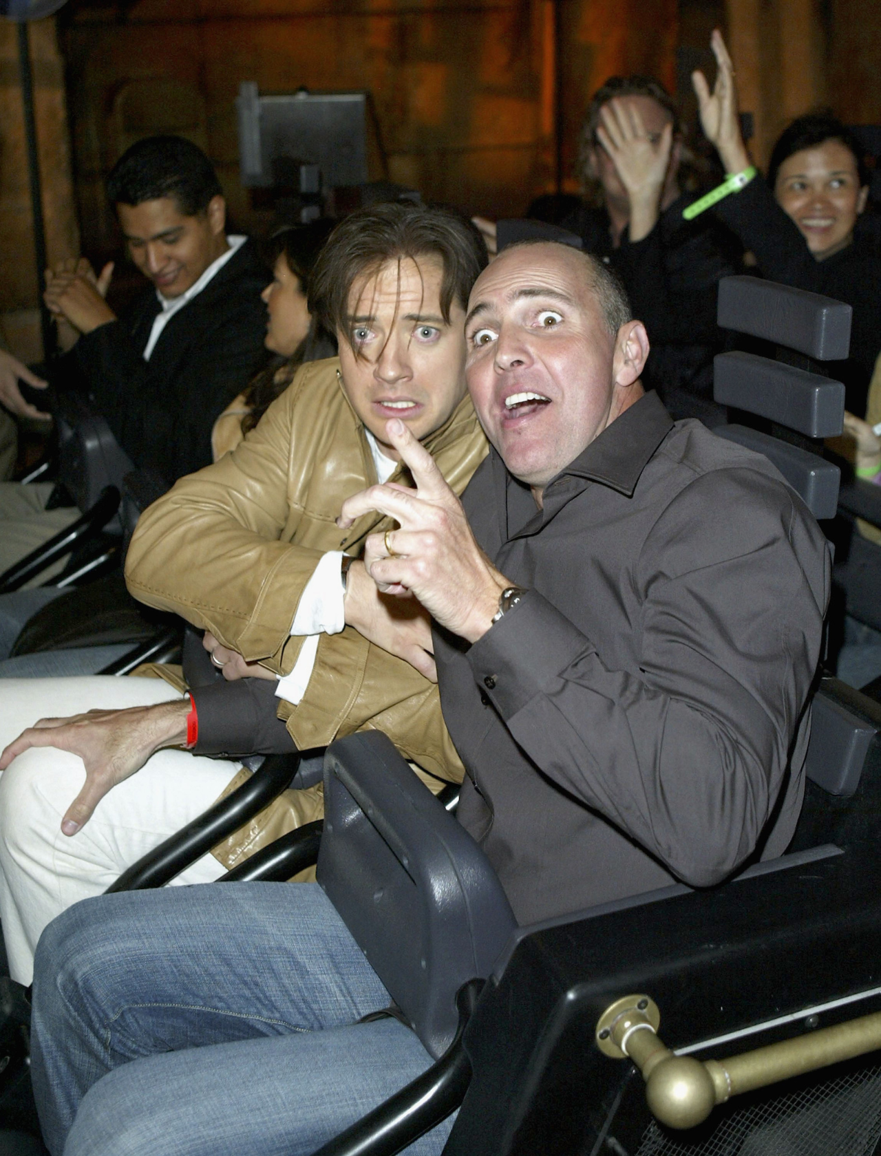 Brendan fraser and Arnold Vosloo on Revenge of the Mummy: The Ride for which Brendan voiced 2004
