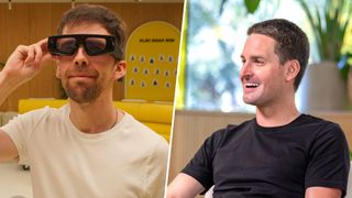 Jason England with a pair of Snap Specs on and Snap CEO Evan Spiegel